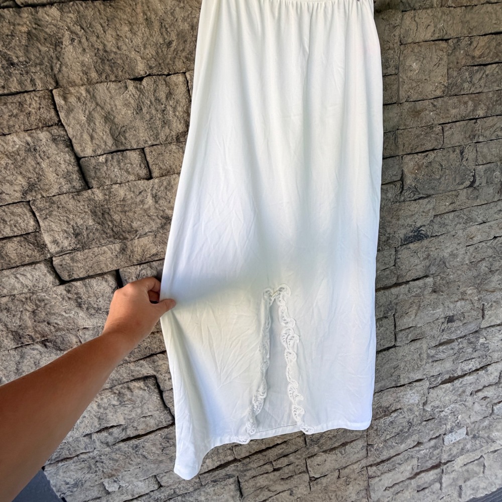 VTG Sears Half Slip Skirt Women S White Lace Trim Lightweight Coquette Minimal